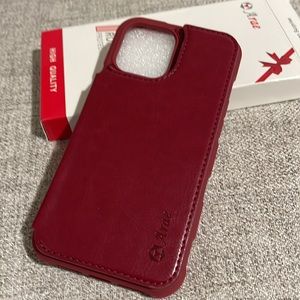 Arae iPhone 12/12 Pro Professional Protective Accessories With Card Slot Red NEW